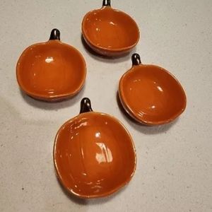 4 Ramekin  Ceramic Pumpkins-Dipping Sauce Cups,Rare  & Unique Halloween …